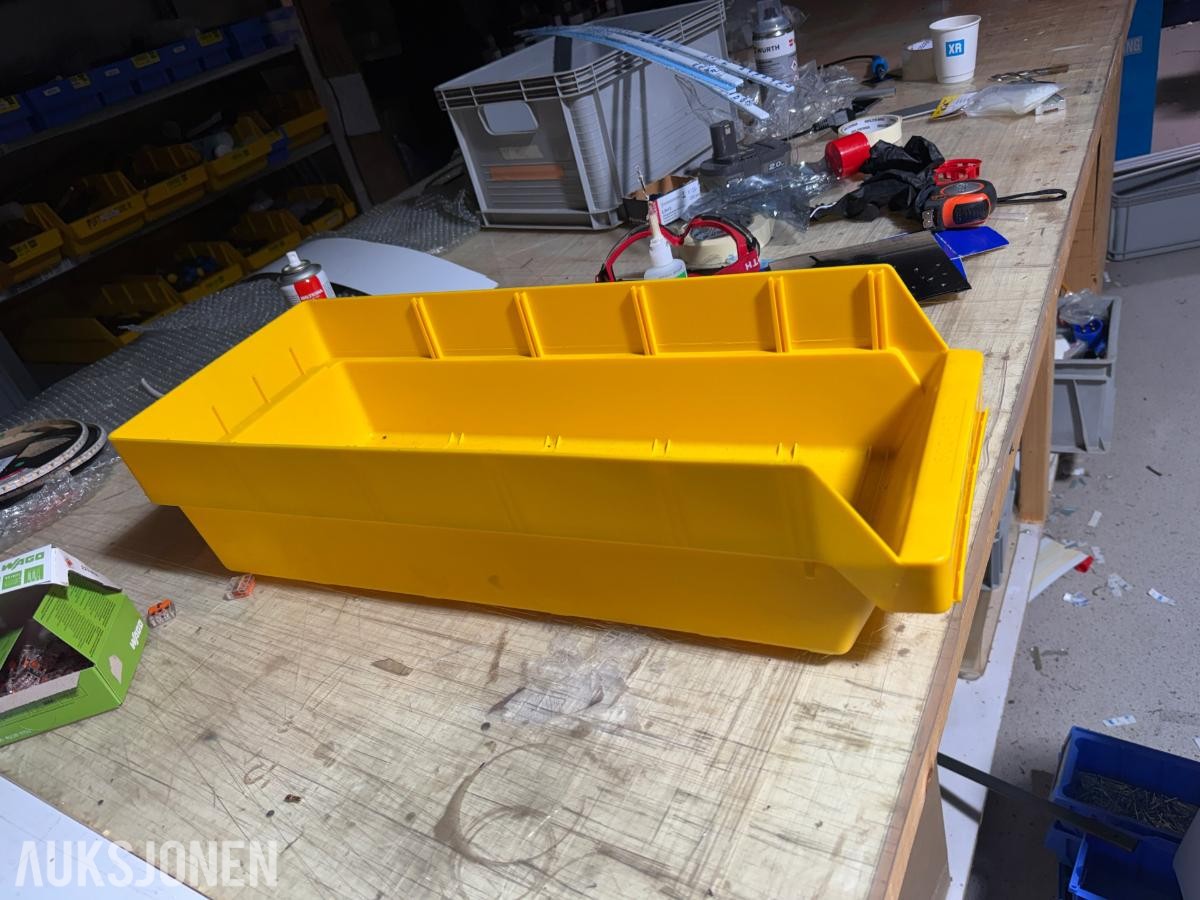 40 stk. gule plastkasser / verkstedbokser