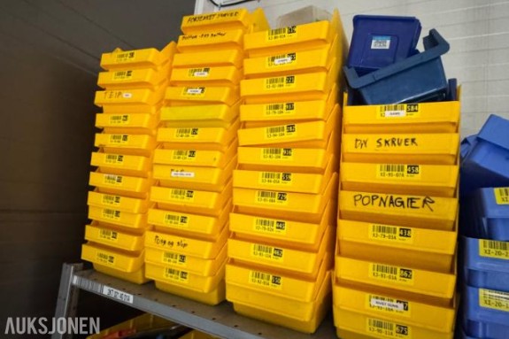40 stk. gule plastkasser / verkstedbokser