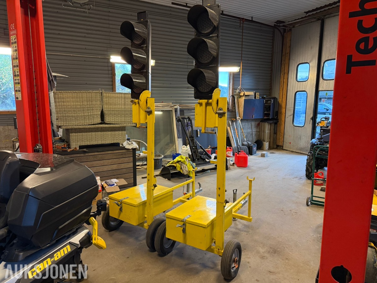 Berlex R4 trafikklys – komplett A/B-sett – radarstyring – LED – mobile vogner