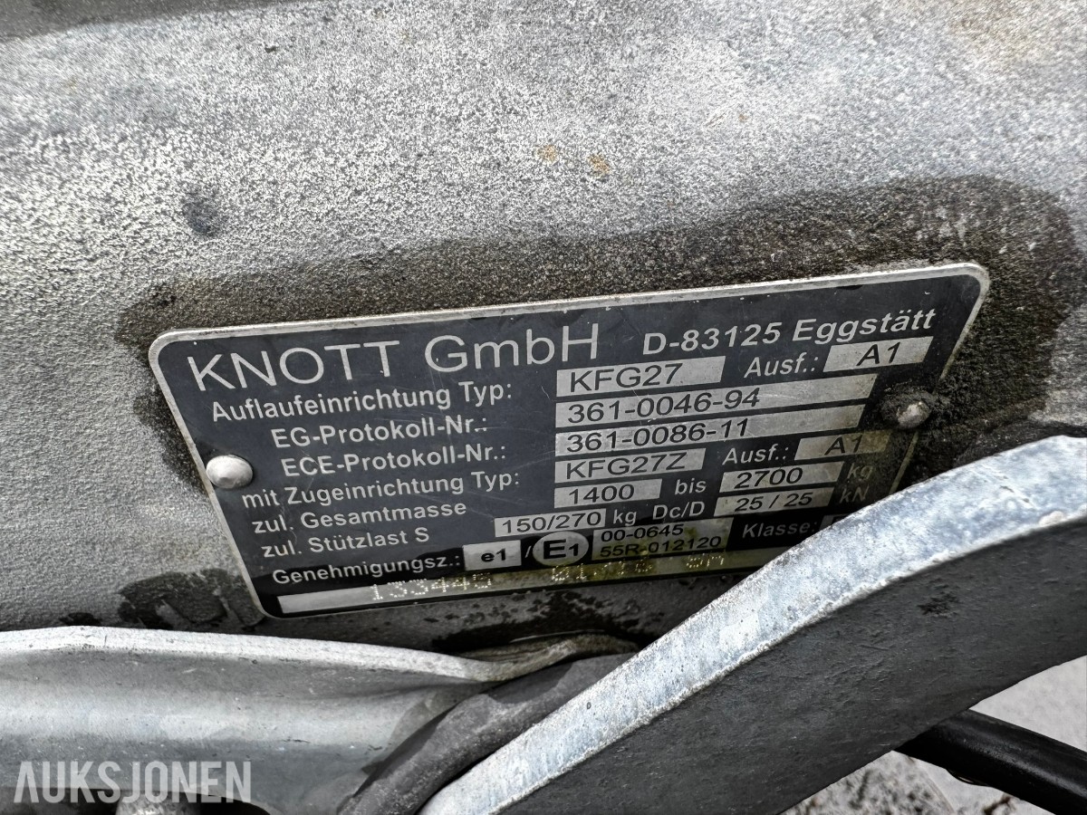 2003 Indespension Challenger maskinhenger – 2 600 kg totalvekt rep objekt