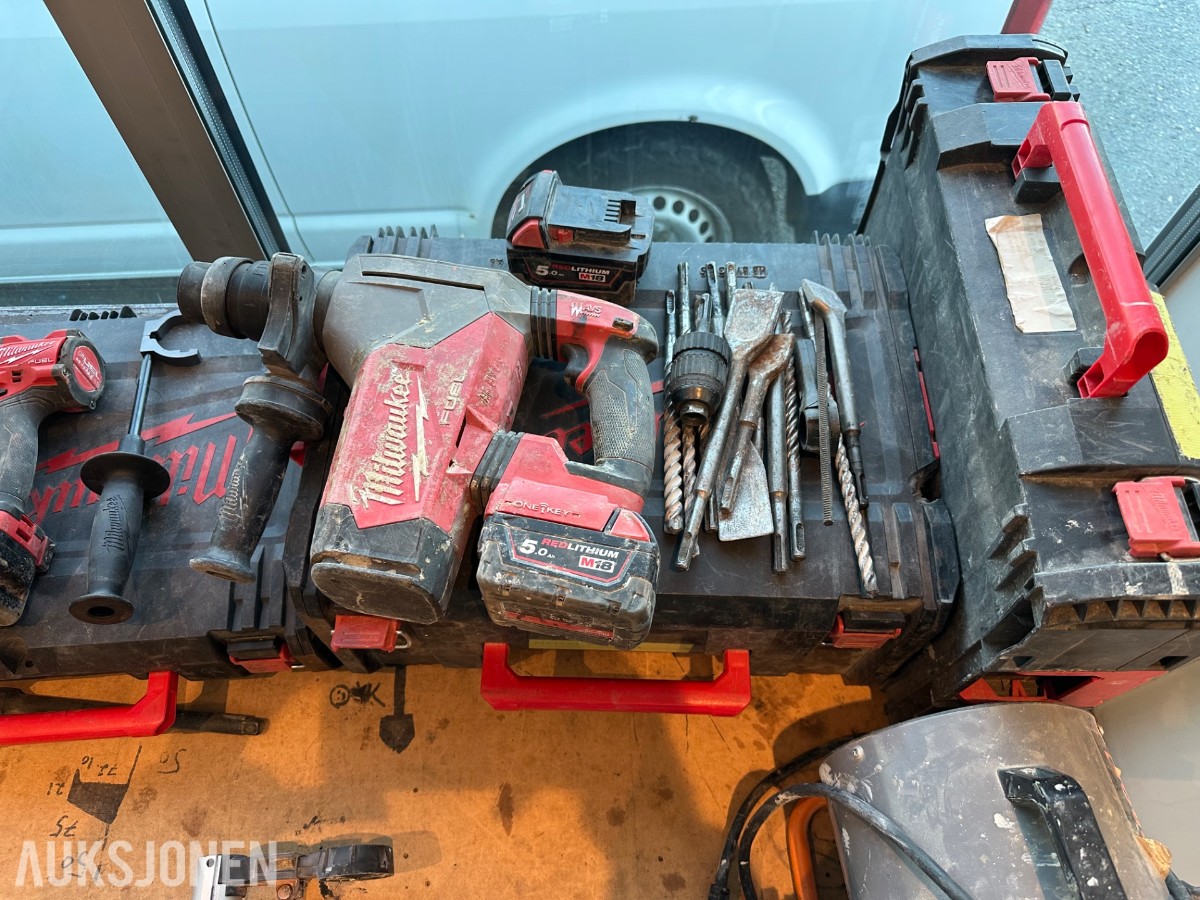 Verktøyparti med Milwaukee, Metabo, Makita, Hilti og Hammermax