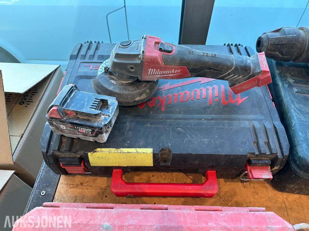 Verktøyparti med Milwaukee, Metabo, Makita, Hilti og Hammermax