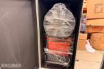 Skumkanon med pumpe, væskebeholder og flightcase på hjul