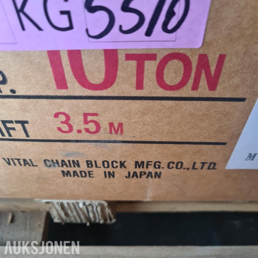 2015 Vital VH5 10 tonn. Kjettingtalje.