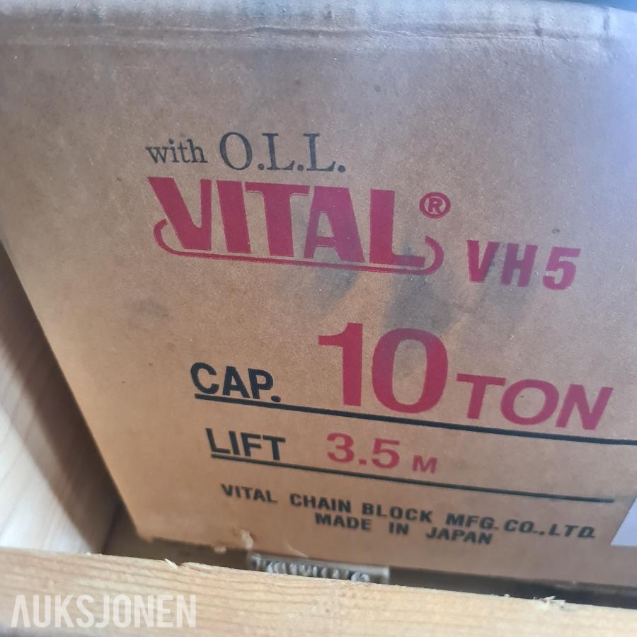 2015 Vital VH5 10 tonn. Kjettingtalje.