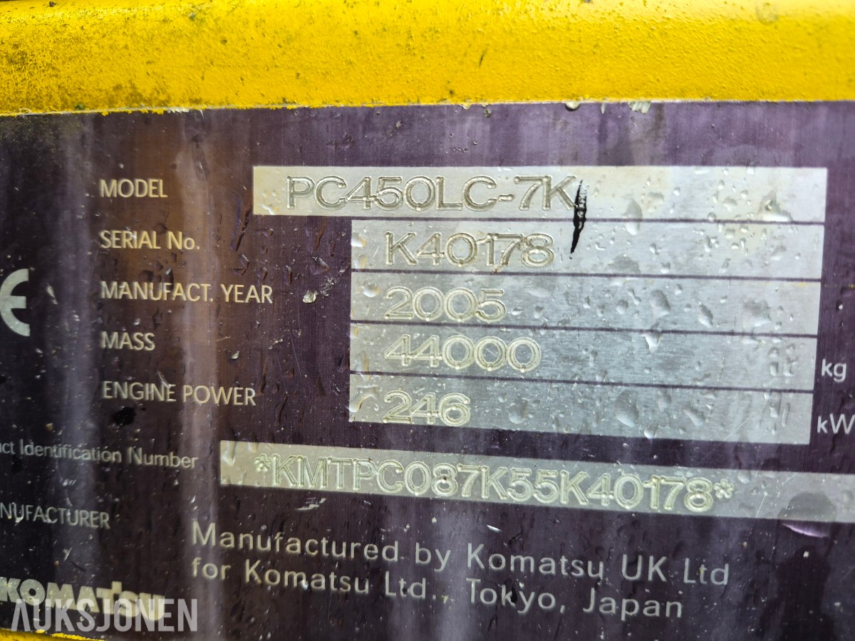 2005 Komatsu PC450LC-7K long reach