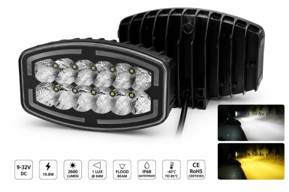 10 stykk  60W LED Fjernlys – Langtrekkende Spot – Amber DRL – 1 Lux @ 929 m – IP68