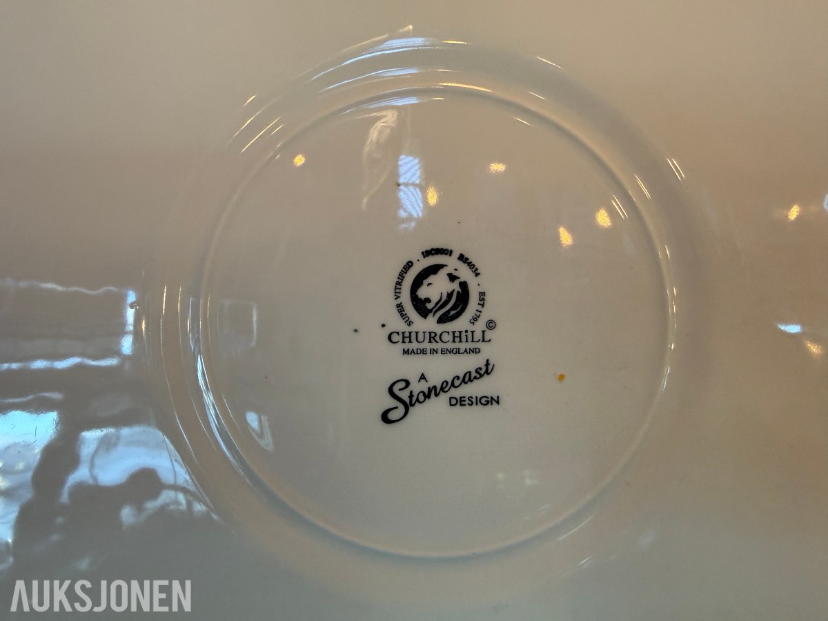 53 stk Churchill Stonecast tallerkener i 2 farger