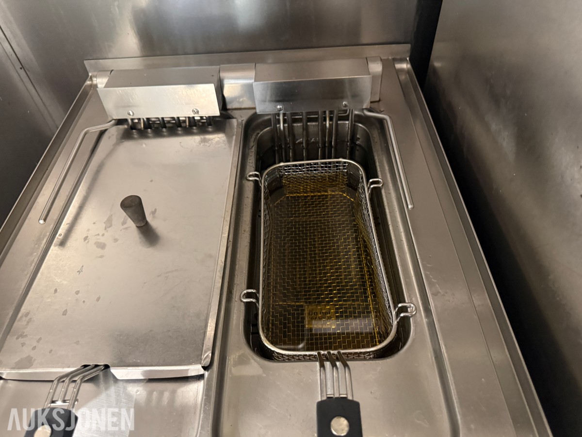 MKN dobbel frityrkoker i rustfritt stål med understell