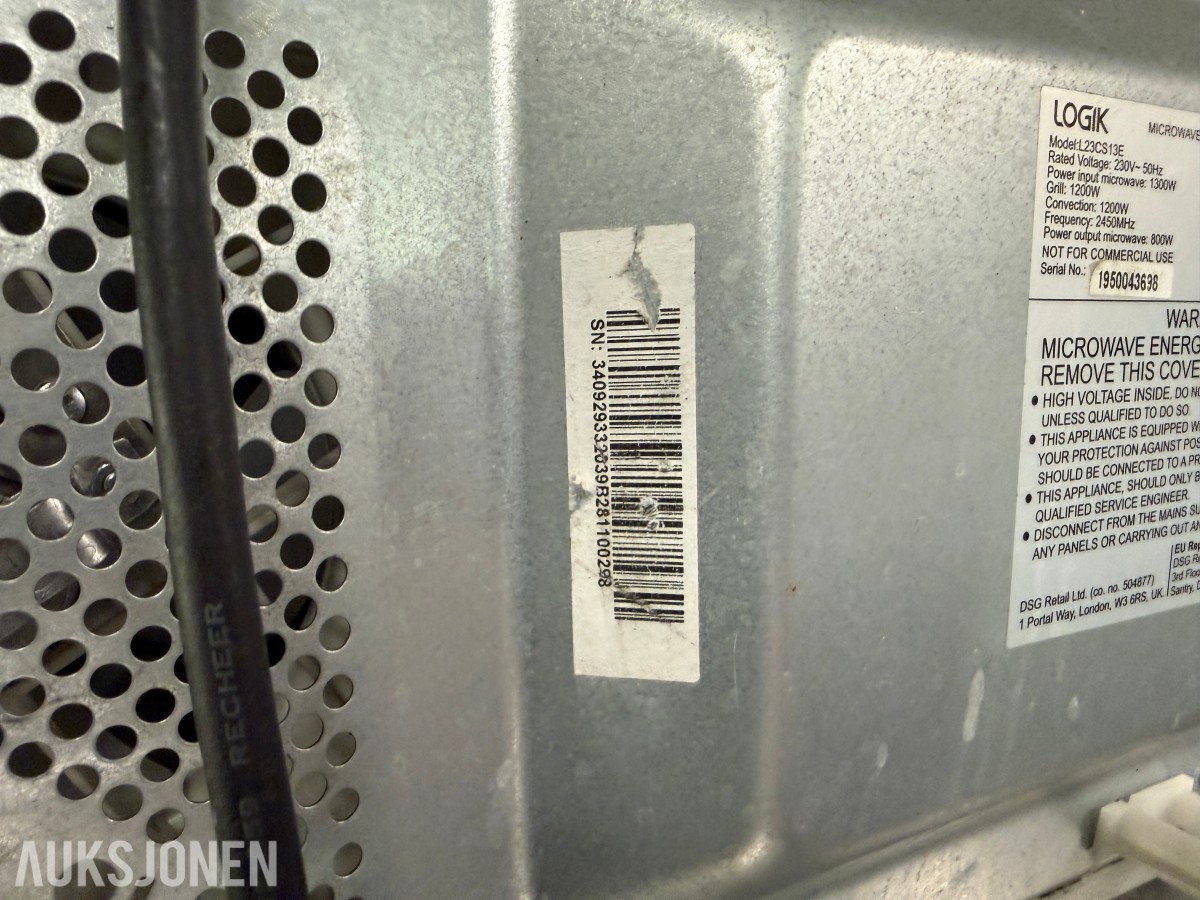 Logik L23CS13E kombimikrobølgeovn 23 l med grill og varmluft