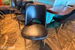 4 stk. restaurantstoler med mørkebrunt trekk og treben