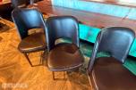 4 stk. restaurantstoler med mørkebrunt trekk og treben