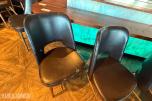 4 stk. restaurantstoler med mørkebrunt trekk og treben