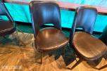 4 stk. restaurantstoler med mørkebrunt trekk og treben