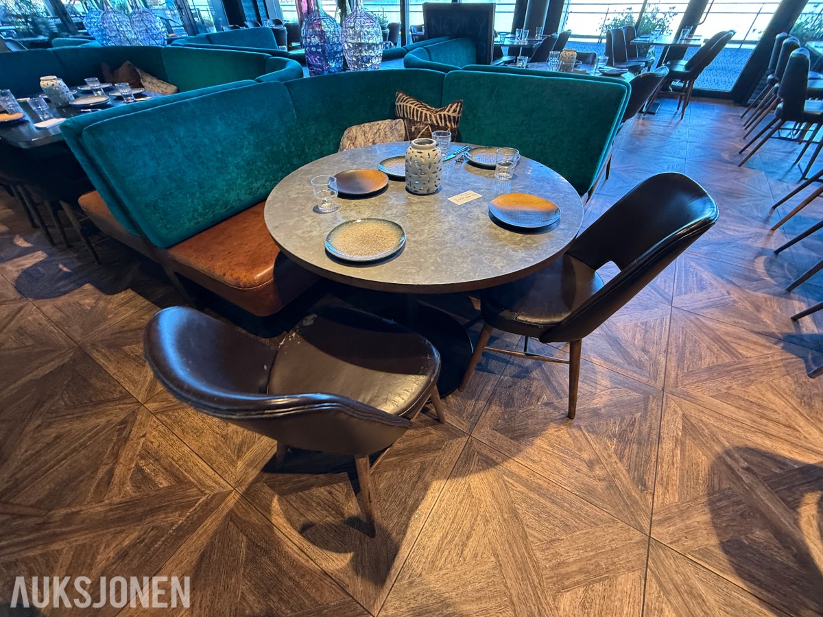 Rundt restaurantbord Ø100 cm med 2 stoler