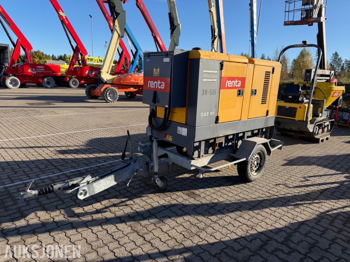 2015 Atlas Copco QAS 60 strømaggregat på tilhenger