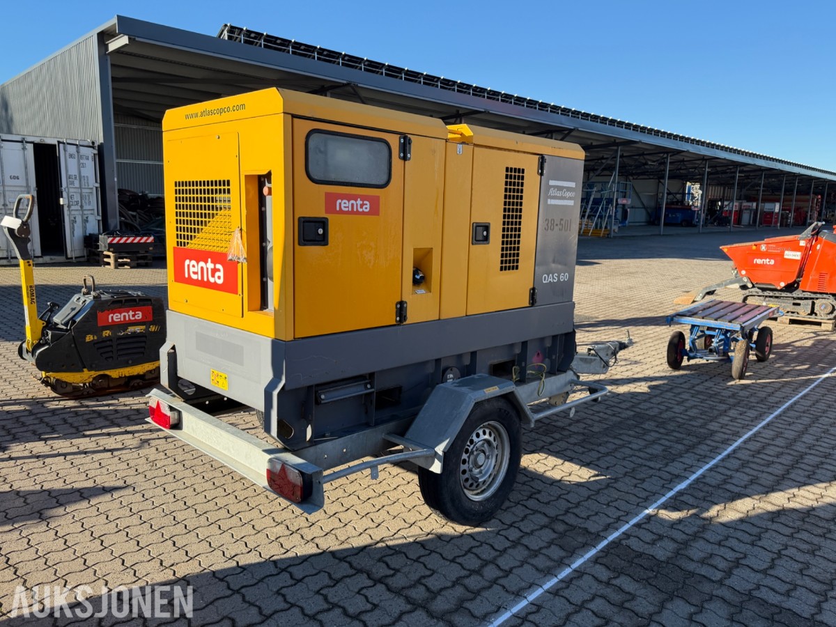 2015 Atlas Copco QAS 60 strømaggregat på tilhenger