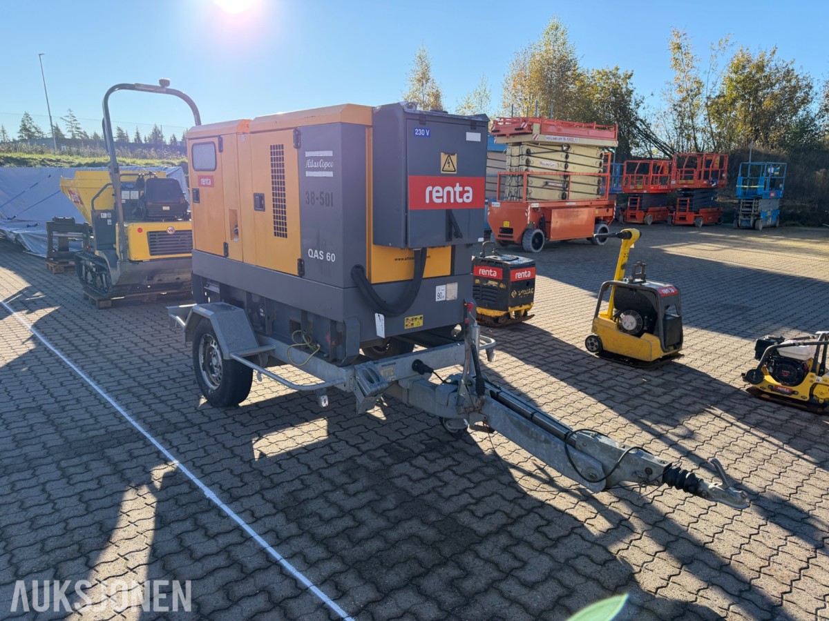 2015 Atlas Copco QAS 60 strømaggregat på tilhenger
