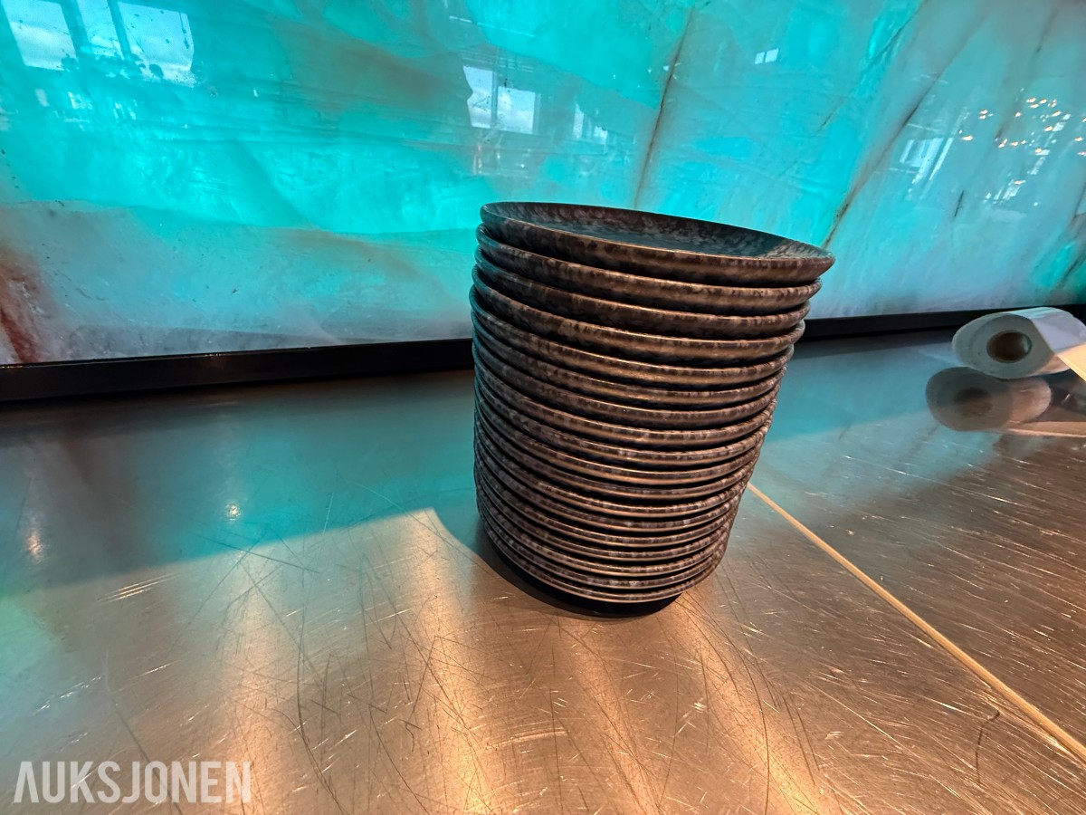 18 stk. runde tallerkener fra VEGA – Ø 16 cm – restaurantutstyr