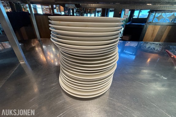 24 stk. RAK Porcelain tallerkener – Ø 21 cm – hvit porselen