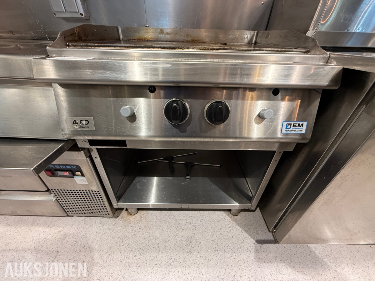 ALFO Professional stekeplate / flatgrill på gass – rustfritt stål