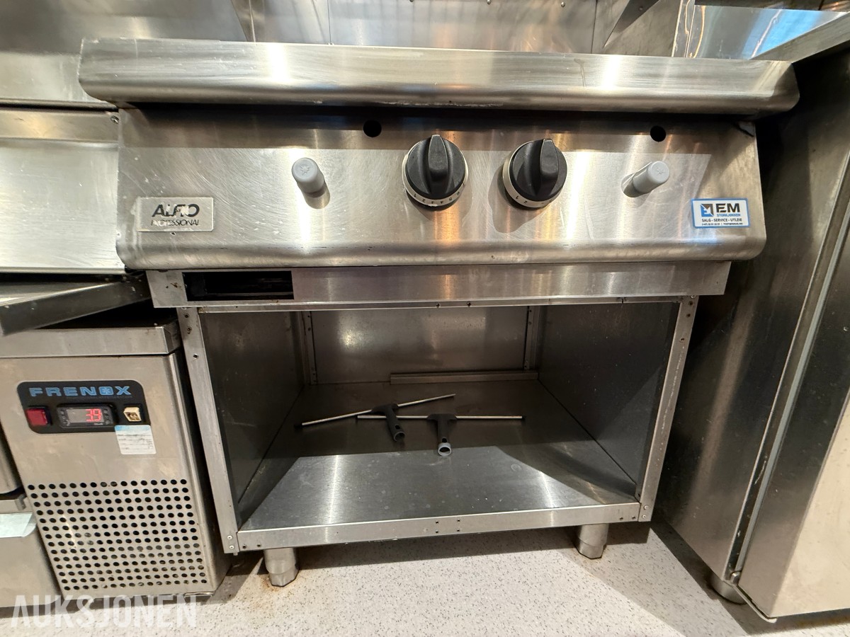 ALFO Professional stekeplate / flatgrill på gass – rustfritt stål