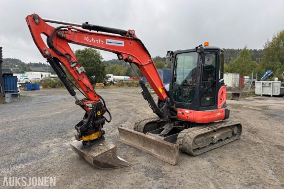2012 Kubota U55-4 Minigraver – Engcon tiltrotator, pusseskuffe - 3 872 t