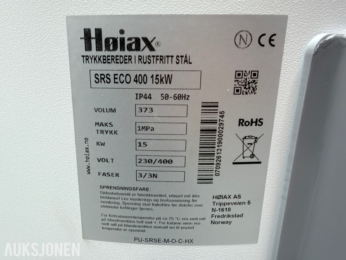 2026 Høiax SRS ECO 400 15 kW