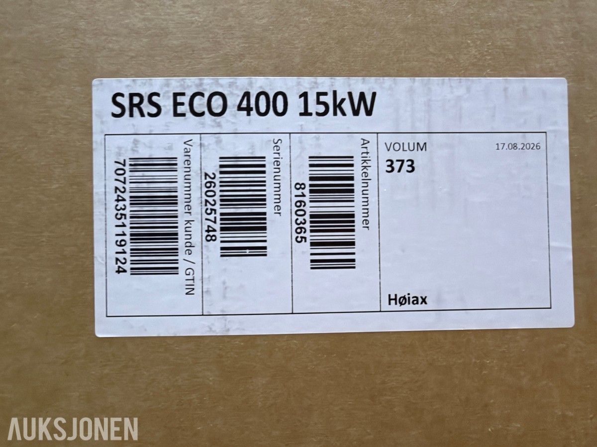 2026 Høiax SRS ECO 400 15 kW varmtvannsberedere. 