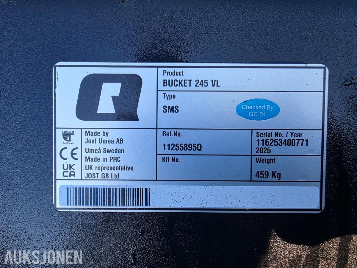 2025 Andre Jost Bucket 245 VL skuffe, SMS feste