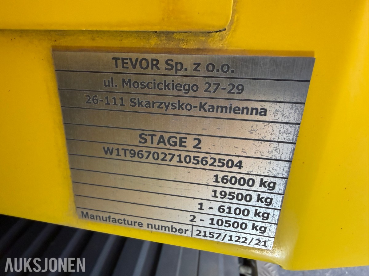 2022 Mercedes-Benz Atego 1630L bergingsbil med Tevor ZP60-C1 påbygg