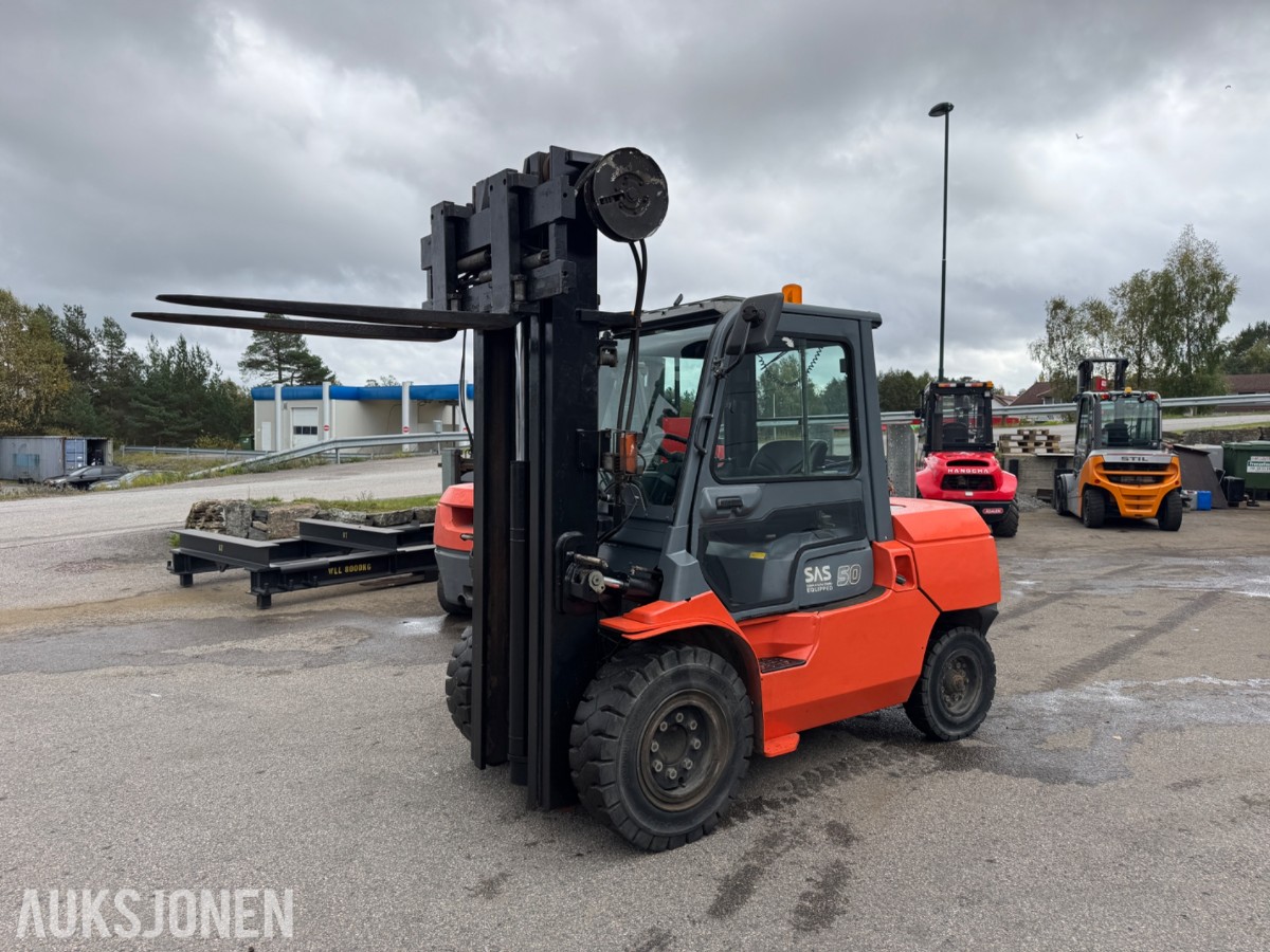 Toyota 02-7FD45 motvektstruck, spreder, sideskift, friløft