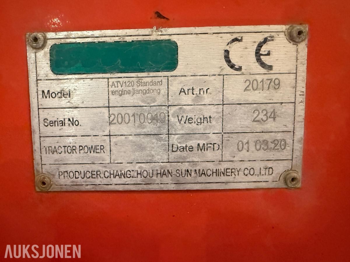 2020 ATV120 beitepusser med bensinmotor, 234 kg