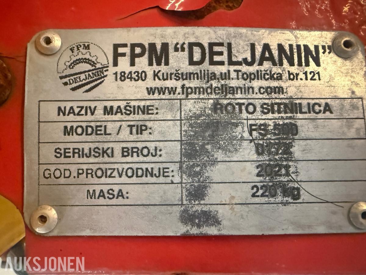 2021  FPM  Deljanin FF-500 jordfres / rotorharv