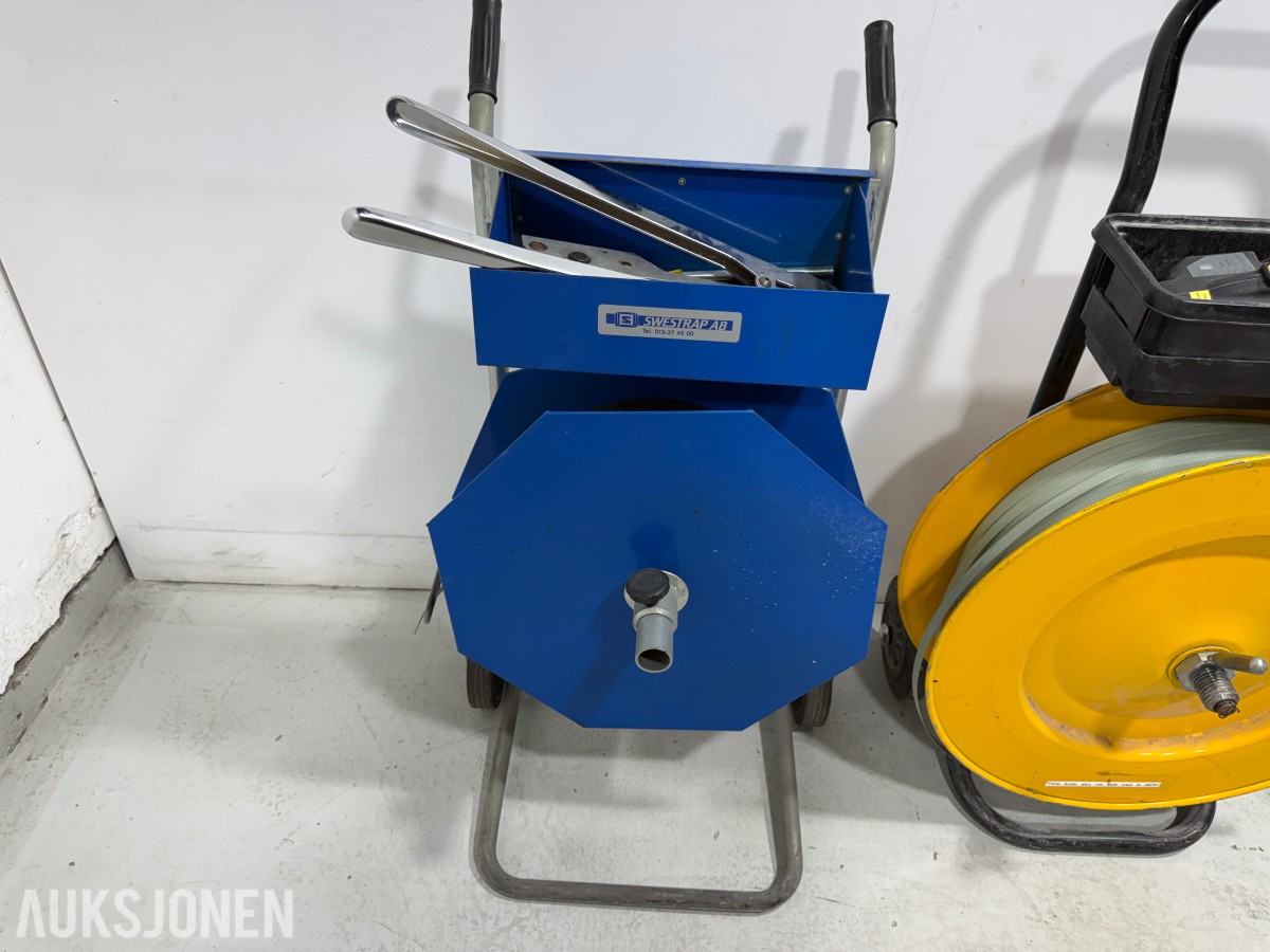 3 stk båndvogn / stroppemaskiner for emballering