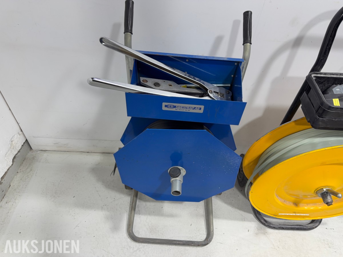3 stk båndvogn / stroppemaskiner for emballering