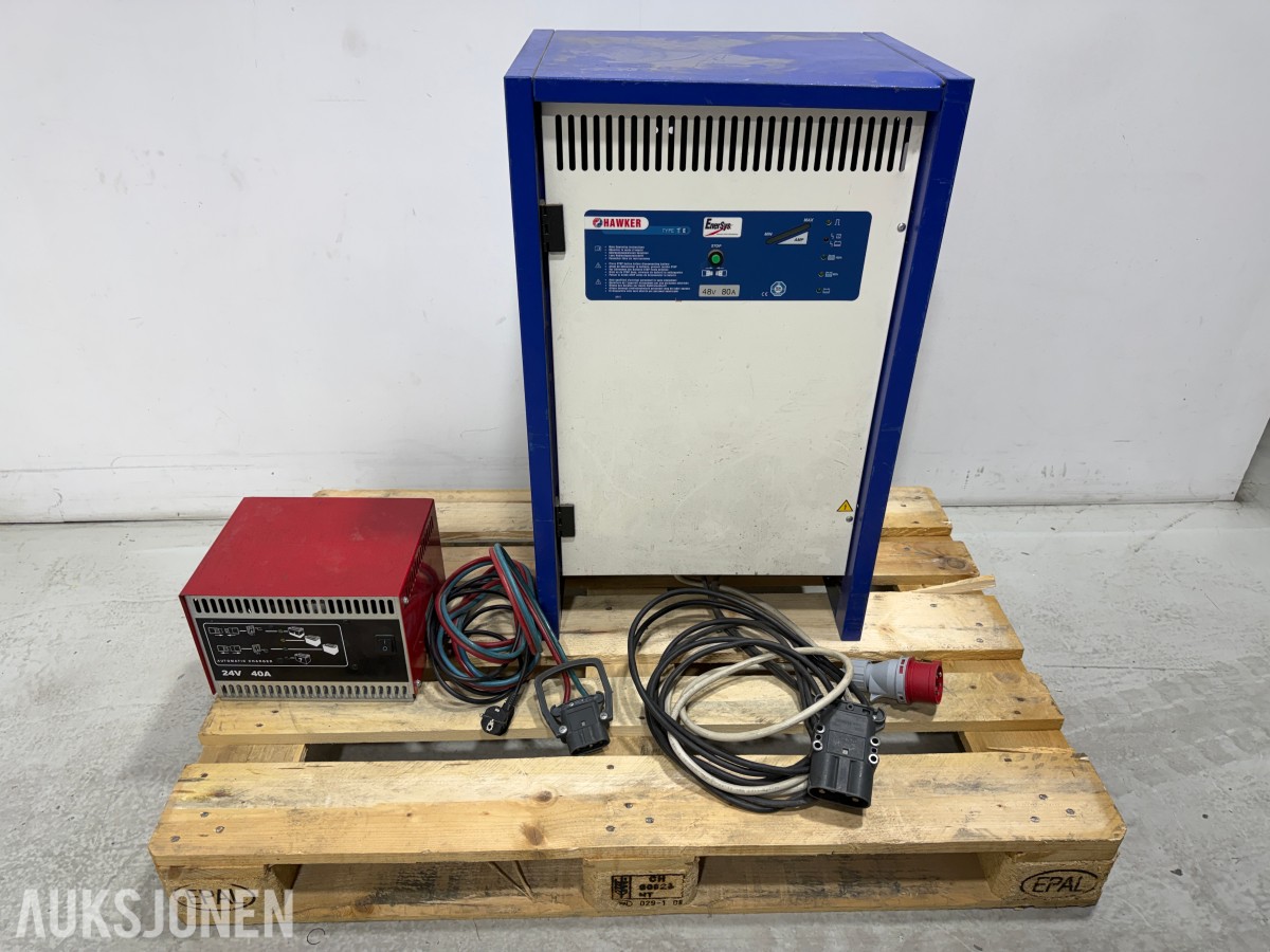 Hawker EnerSys TE 48V 80A og Micropower STC 24/40 batteriladere