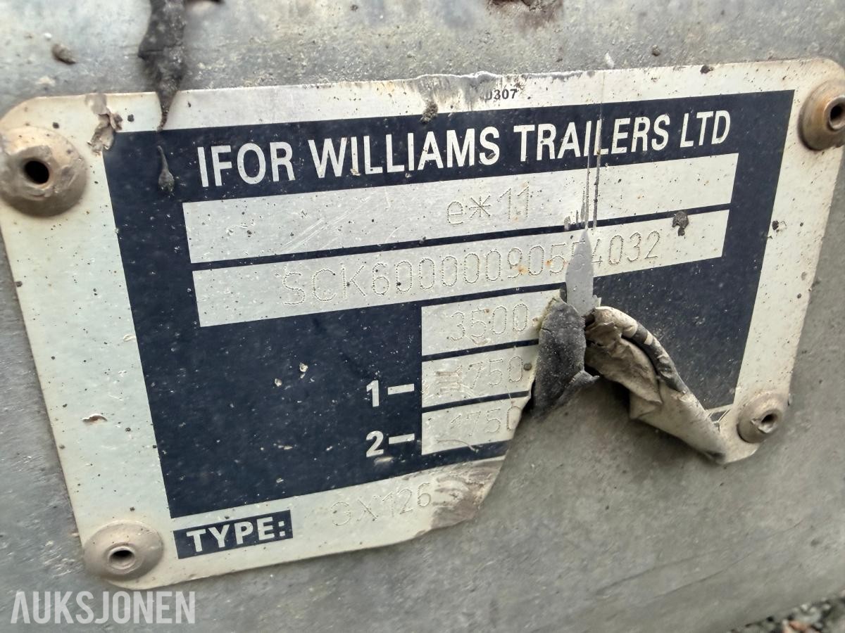 2009 Ifor Williams GX126 maskinhenger – 3500 kg