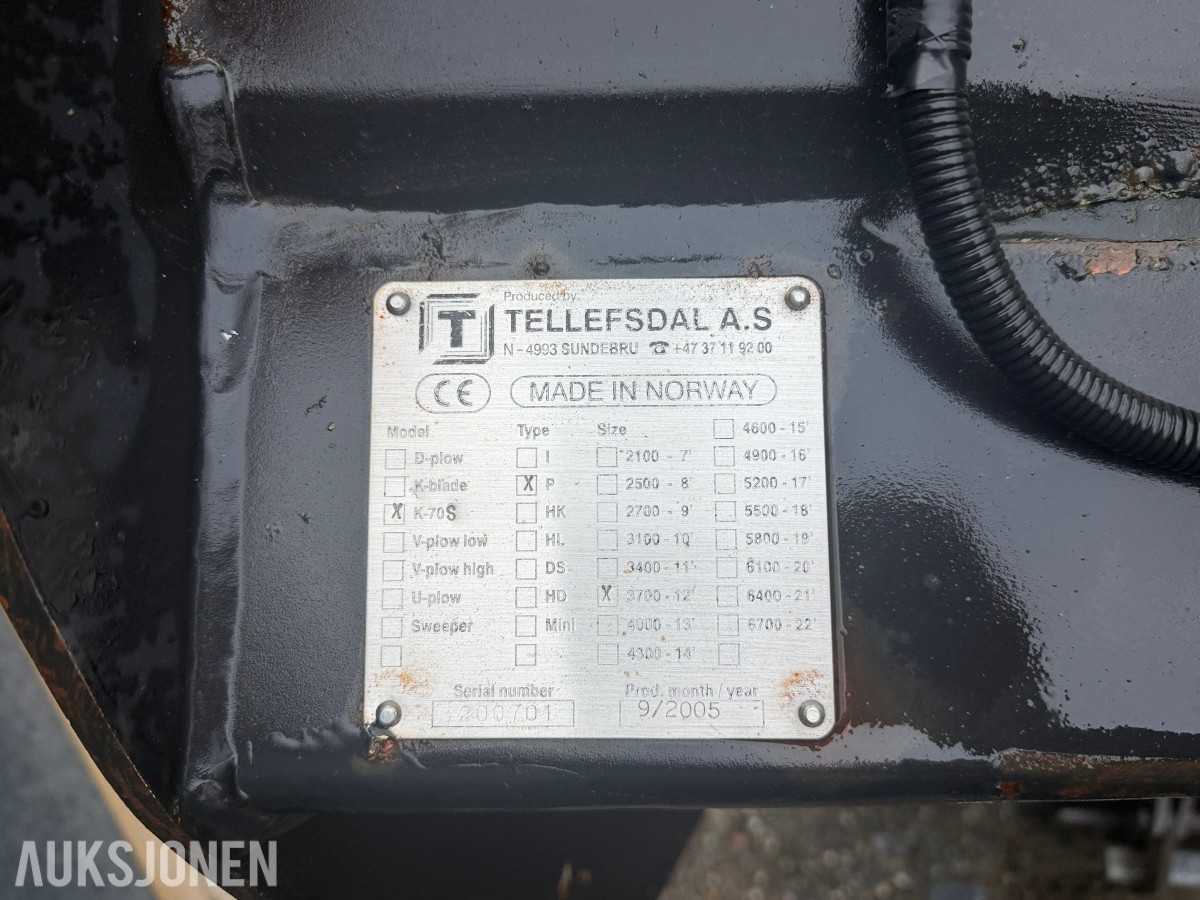 2005 Tellefsdal K-70 P 3700 Snøplog