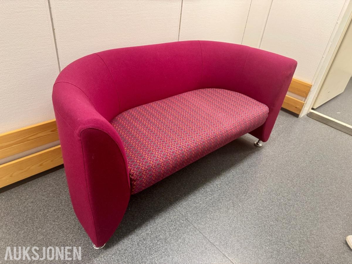 2-seters sofa med buet rygg –  burgunder – 160 cm