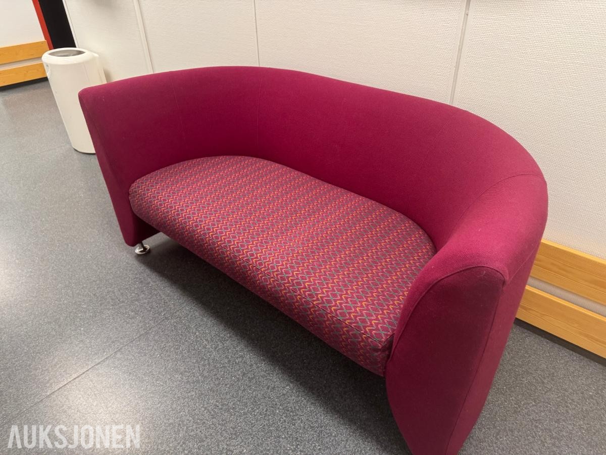 2-seters sofa med buet rygg –  burgunder – 160 cm