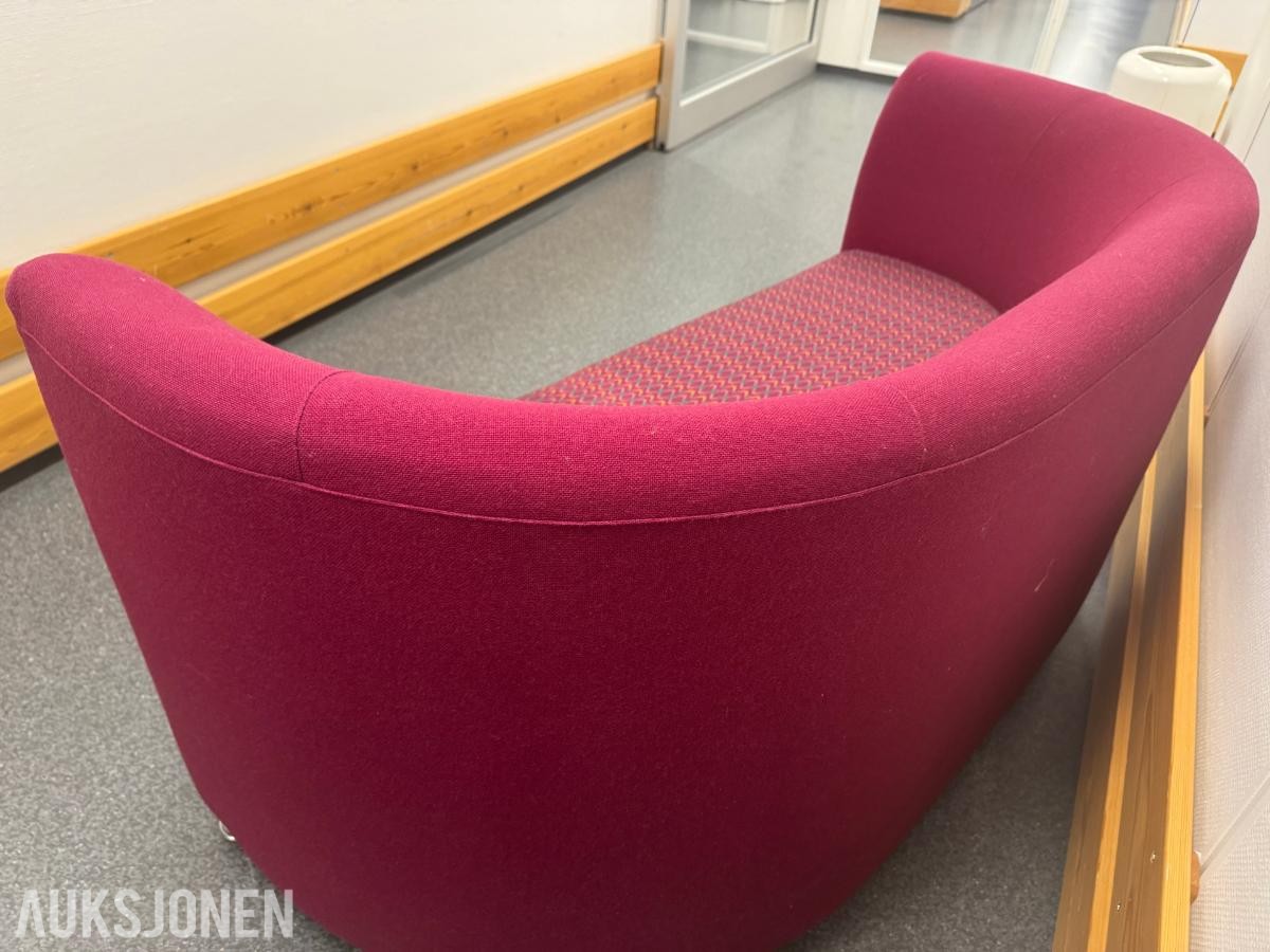 2-seters sofa med buet rygg –  burgunder – 160 cm