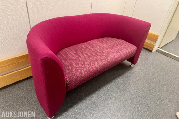 2-seters sofa med buet rygg –  burgunder – 160 cm