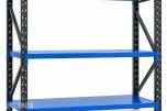 4 stk komplette Lagerreoler 200×60×200cm – Svart+blå 1200kg