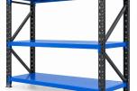 4 stk komplette Lagerreoler 200×60×200cm – Svart+blå 1200kg