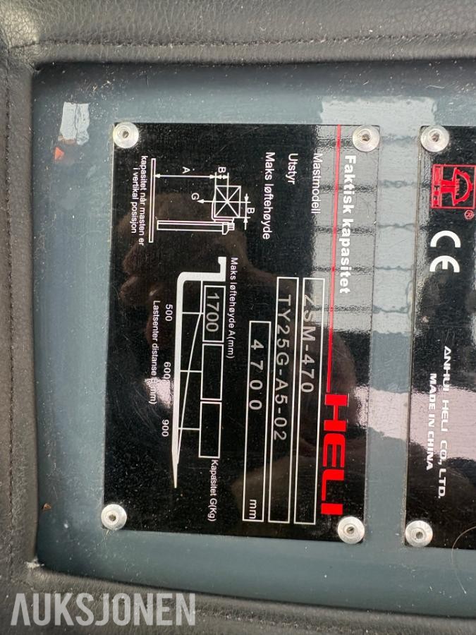 2022 Heli CPCD25 Motvektstruck diesel 44timer