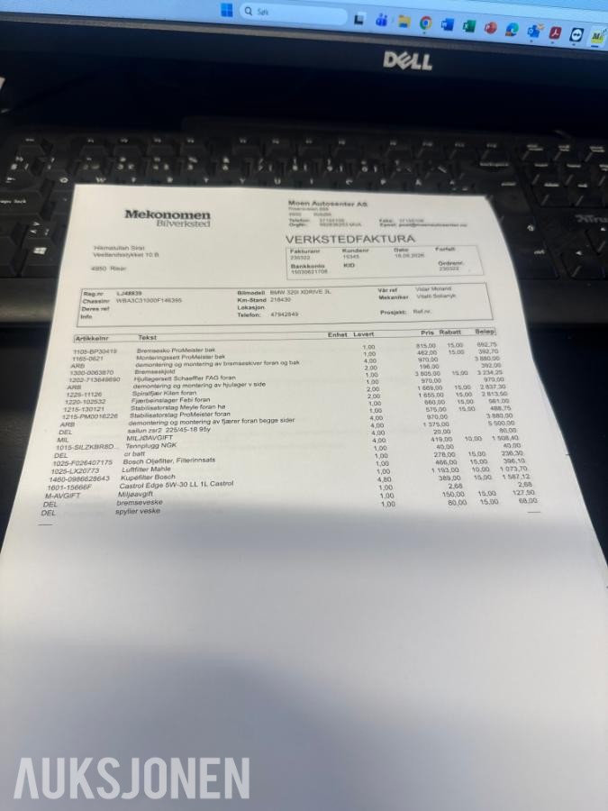 2012 BMW 320I XDRIVE 184HK AUTOMAT - MOTORHAVARI