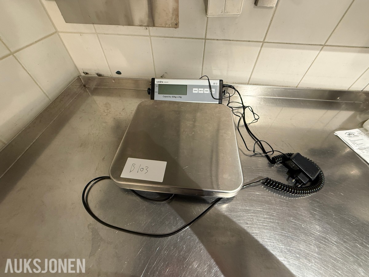 Lidén LE2-60 – Elektronisk industrivekt / benkvekt – Kapasitet 60 kg