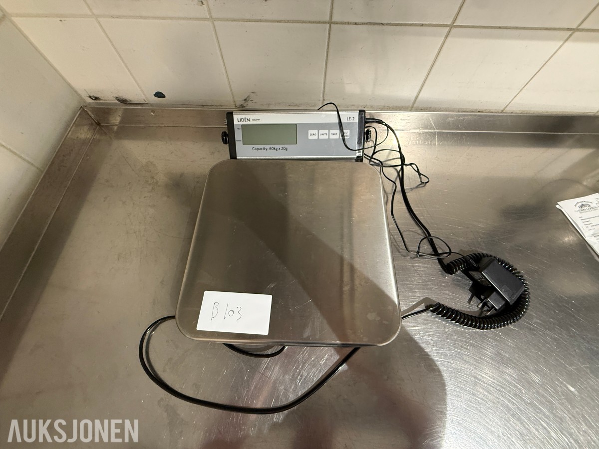 Lidén LE2-60 – Elektronisk industrivekt / benkvekt – Kapasitet 60 kg