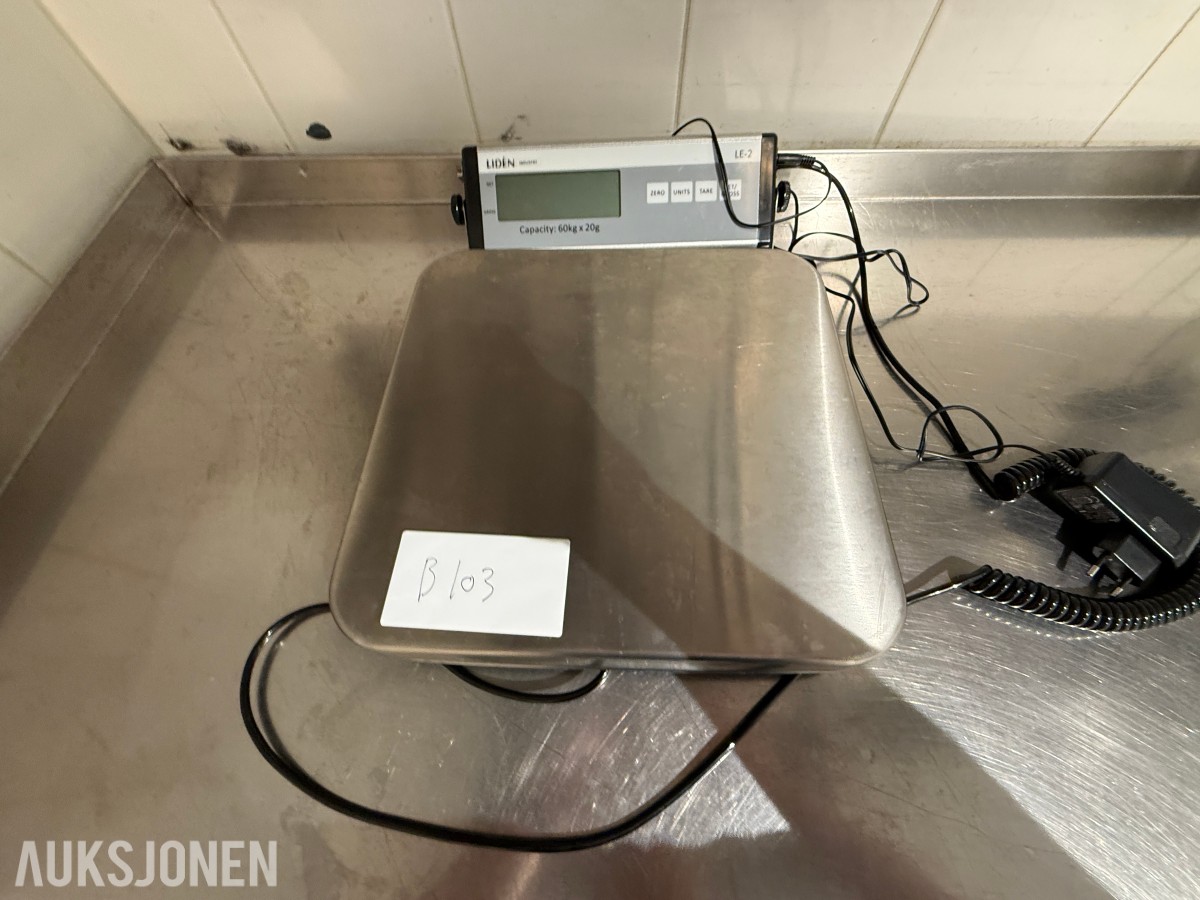 Lidén LE2-60 – Elektronisk industrivekt / benkvekt – Kapasitet 60 kg